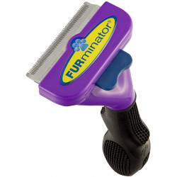 Brosse pour chat Furminator pour chat à poils longs de taille L violet