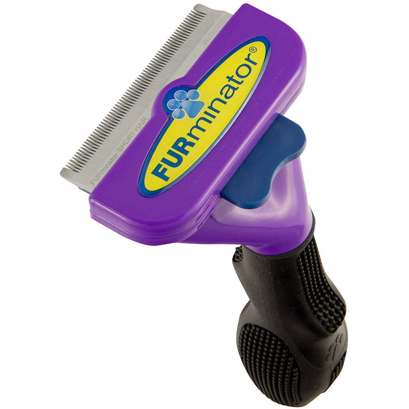 Brosse pour chat Furminator pour chat à poils longs de taille L violet