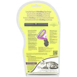 Brosse pour chat Furminator pour chat à poils longs de taille L violet